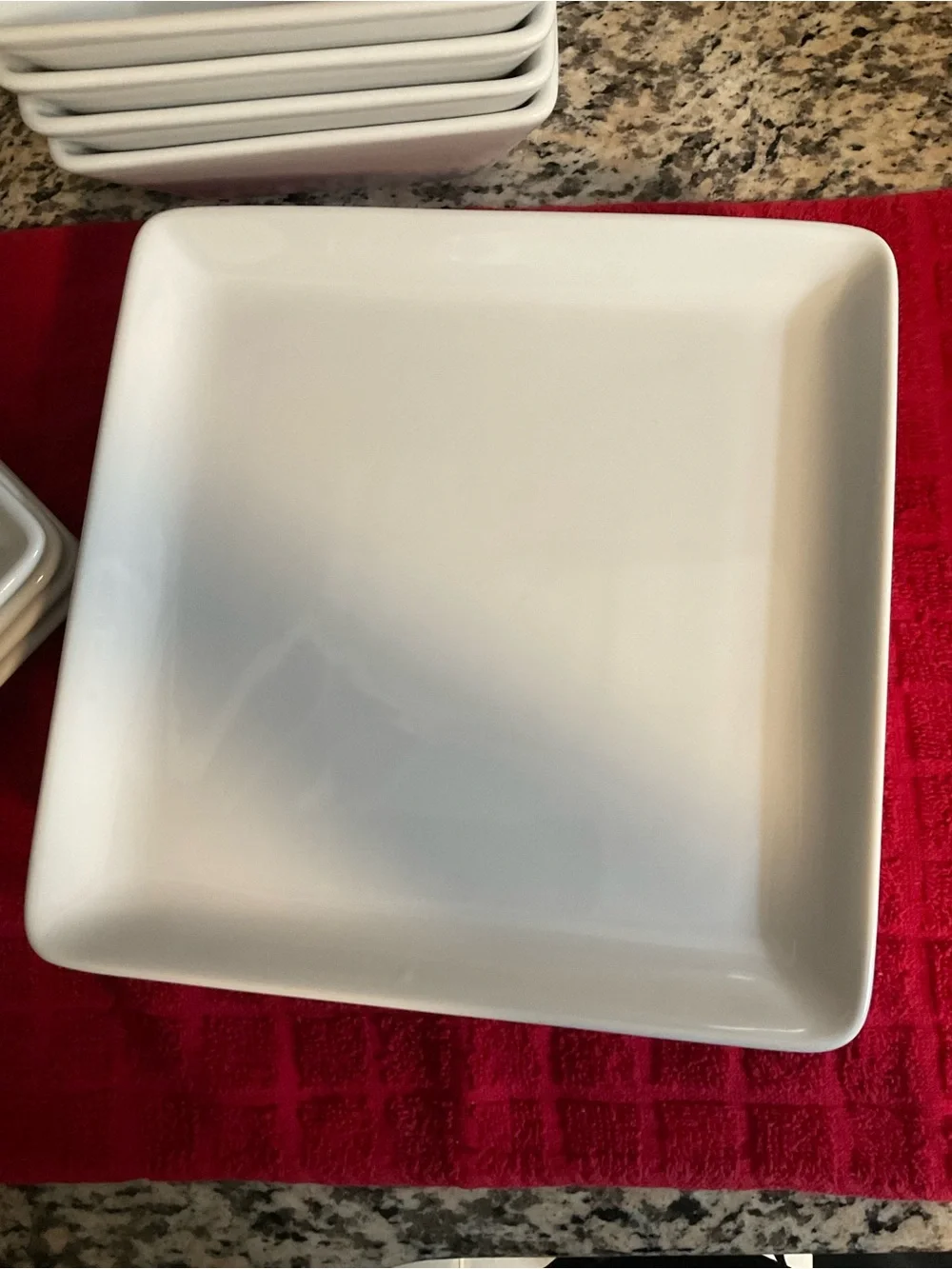 The Pampered Chef White Square Ceramic Bowls & Plates Set